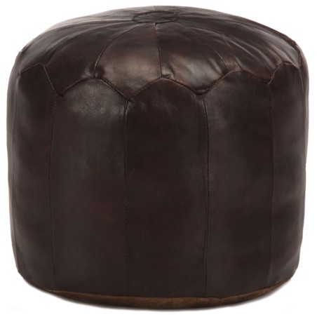 vidaXL Puf marrón oscuro 40x35 cm cuero auténtico de cabra 