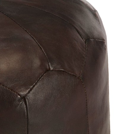 vidaXL Puf marrón oscuro 40x35 cm cuero auténtico de cabra 