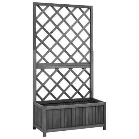 vidaXL Jardinera enrejada de jardín madera de abeto negro 70x30x135cm
