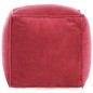 vidaXL Puf terciopelo de algodón rojo 40x40x40 cm