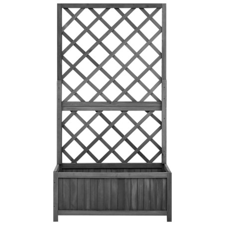 vidaXL Jardinera enrejada de jardín madera de abeto negro 70x30x135cm