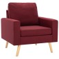 vidaXL Sillón de tela rojo vino tinto 