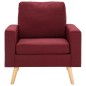 vidaXL Sillón de tela rojo vino tinto 