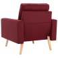 vidaXL Sillón de tela rojo vino tinto 