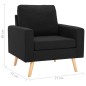 vidaXL Sillón de tela negro vidaXL Sillón de tela negro