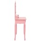 vidaXL Juego de tocador y taburete madera paulownia rosa 80x69x141 cm vidaXL Juego de tocador y taburete madera paulownia rosa 80x69x141 cm