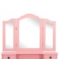 vidaXL Juego de tocador y taburete madera paulownia rosa 80x69x141 cm vidaXL Juego de tocador y taburete madera paulownia rosa 80x69x141 cm