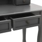 vidaXL Juego de tocador y taburete madera paulownia gris 100x40x146cm vidaXL Juego de tocador y taburete madera paulownia gris 100x40x146cm