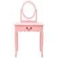 vidaXL Tocador y taburete madera paulownia y MDF rosa 65x36x128 cm
