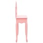 vidaXL Tocador y taburete madera paulownia y MDF rosa 65x36x128 cm