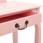 vidaXL Tocador y taburete madera paulownia y MDF rosa 65x36x128 cm
