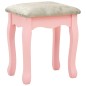 vidaXL Tocador y taburete madera paulownia y MDF rosa 65x36x128 cm