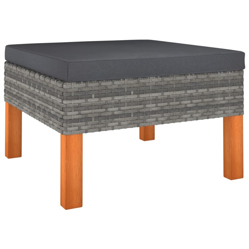 vidaXL Reposapiés de ratán sintético y madera maciza de eucalipto vidaXL Reposapiés de ratán sintético y madera maciza de eucalipto