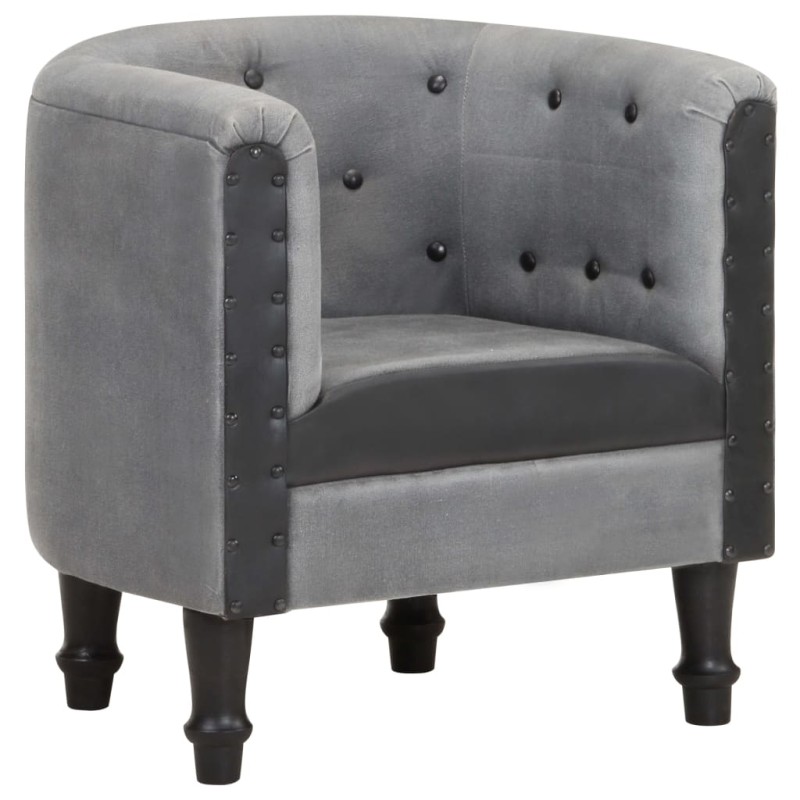 vidaXL Sillón cúbico de cuero auténtico y madera maciza mango negro vidaXL Sillón cúbico de cuero auténtico y madera maciza mango negro
