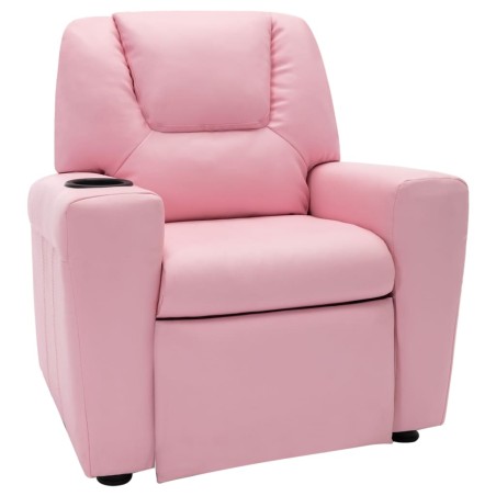 vidaXL Sillón reclinable para niños cuero sintético rosa