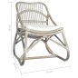vidaXL Silla de ratán lino gris vidaXL Silla de ratán lino gris