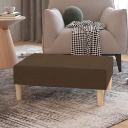 vidaXL Reposapiés de tela marrón 78x56x32 cm