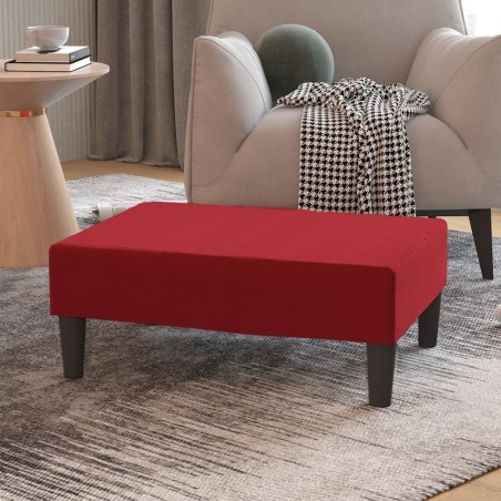 vidaXL Reposapiés de terciopelo rojo vino tinto 78x56x32 cm