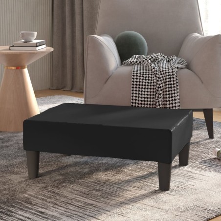 vidaXL Reposapiés de cuero sintético negro 78x56x32 cm 