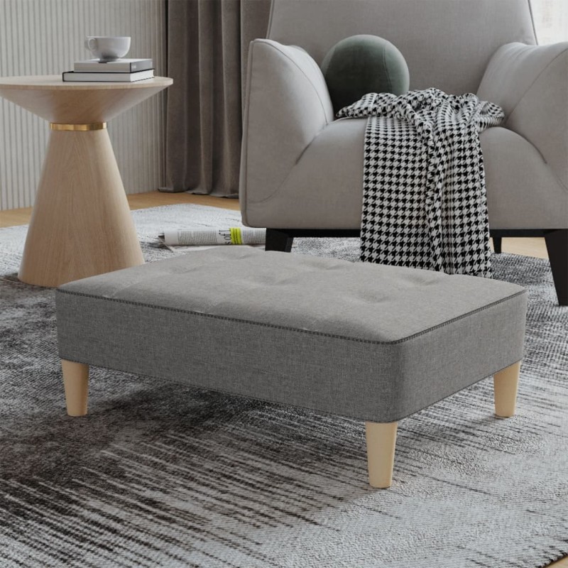vidaXL Reposapiés de tela gris claro 78x56x32 cm vidaXL Reposapiés de tela gris claro 78x56x32 cm