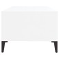 vidaXL Mesa de centro madera contrachapada blanco brillo 90x50x36,5 cm