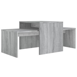 vidaXL Set mesa de centro madera contrachapada gris Sonoma 100x48x40cm