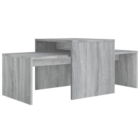 vidaXL Set mesa de centro madera contrachapada gris Sonoma 100x48x40cm