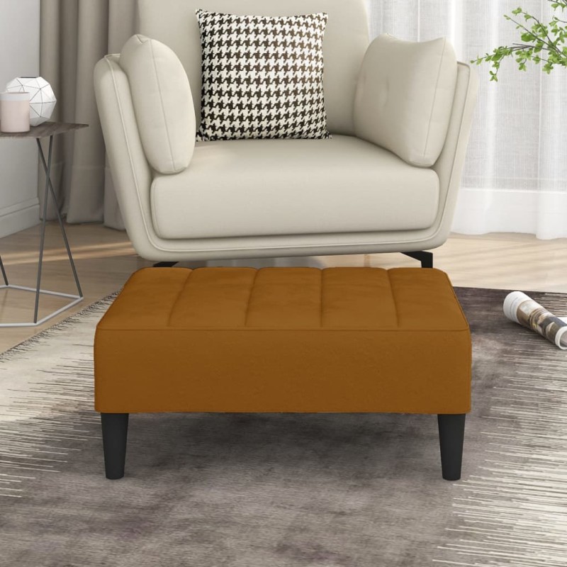 vidaXL Reposapiés de terciopelo marrón 78x56x32 cm vidaXL Reposapiés de terciopelo marrón 78x56x32 cm