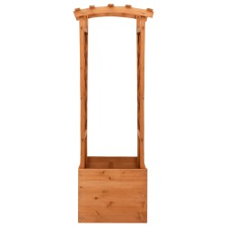 vidaXL Jardinera enrejada con arco madera de abeto 49x39x130 cm