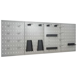 vidaXL Tableros de clavijas para pared 4 unidades acero 40x58 cm