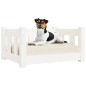 vidaXL Cama para perros madera maciza de pino blanca 55,5x45,5x28 cm vidaXL Cama para perros madera maciza de pino blanca 55,5x45,5x28 cm