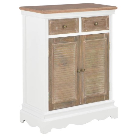 vidaXL Aparador de madera maciza blanco 60x30x80 cm