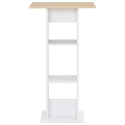 vidaXL Mesa alta de bar blanco y roble Sonoma 60x60x110 cm