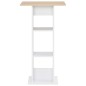 vidaXL Mesa alta de bar blanco y roble Sonoma 60x60x110 cm
