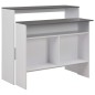 vidaXL Mesa de bar con 2 tableros blanco y gris 130x40x120 cm vidaXL Mesa de bar con 2 tableros blanco y gris 130x40x120 cm