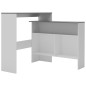 vidaXL Mesa de bar con 2 tableros blanco y gris 130x40x120 cm vidaXL Mesa de bar con 2 tableros blanco y gris 130x40x120 cm