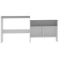 vidaXL Mesa de bar con 2 tableros blanco y gris 130x40x120 cm vidaXL Mesa de bar con 2 tableros blanco y gris 130x40x120 cm