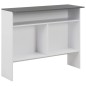 vidaXL Mesa de bar con 2 tableros blanco y gris 130x40x120 cm vidaXL Mesa de bar con 2 tableros blanco y gris 130x40x120 cm
