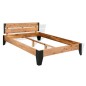 vidaXL Estructura de cama de madera maciza de acacia acero 152x203 cm vidaXL Estructura de cama de madera maciza de acacia acero 152x203 cm