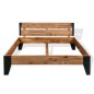 vidaXL Estructura de cama de madera maciza de acacia acero 152x203 cm vidaXL Estructura de cama de madera maciza de acacia acero 152x203 cm