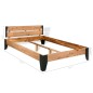 vidaXL Estructura de cama de madera maciza de acacia acero 152x203 cm vidaXL Estructura de cama de madera maciza de acacia acero 152x203 cm