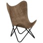 vidaXL Silla Butterfly mariposa de lona gris topo vidaXL Silla Butterfly mariposa de lona gris topo