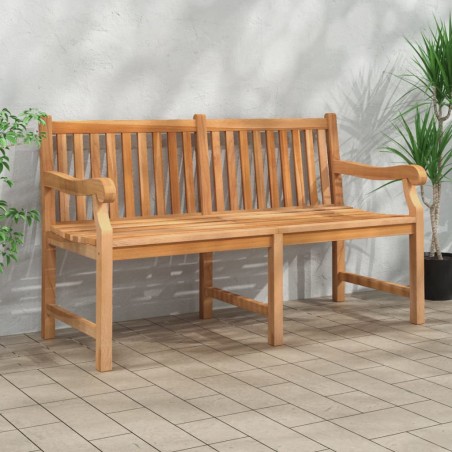 vidaXL Banco de jardín de madera maciza de teca 150 cm