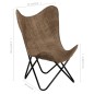 vidaXL Silla Butterfly mariposa de lona gris topo vidaXL Silla Butterfly mariposa de lona gris topo
