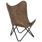 vidaXL Silla Butterfly mariposa de lona gris topo vidaXL Silla Butterfly mariposa de lona gris topo