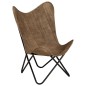 vidaXL Silla Butterfly mariposa de lona gris topo vidaXL Silla Butterfly mariposa de lona gris topo