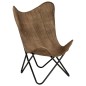 vidaXL Silla Butterfly mariposa de lona gris topo vidaXL Silla Butterfly mariposa de lona gris topo