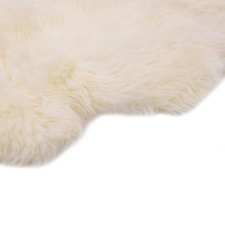 vidaXL Alfombra de piel de oveja blanco 60x180 cm 