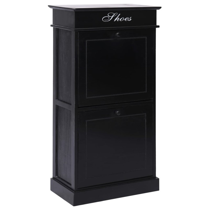 vidaXL Mueble zapatero de madera de Paulownia negro 50x28x98 cm vidaXL Mueble zapatero de madera de Paulownia negro 50x28x98 cm
