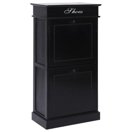 vidaXL Mueble zapatero de madera de Paulownia negro 50x28x98 cm